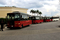 Trolleys waiting to load.